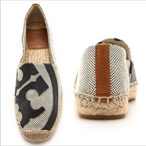 Tory Burch Black and White Espadrilles